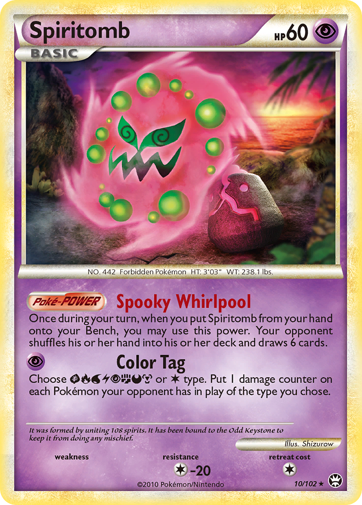 Spiritomb 10/102 Pokémon Triumphant (2010) English card — catalogue reference