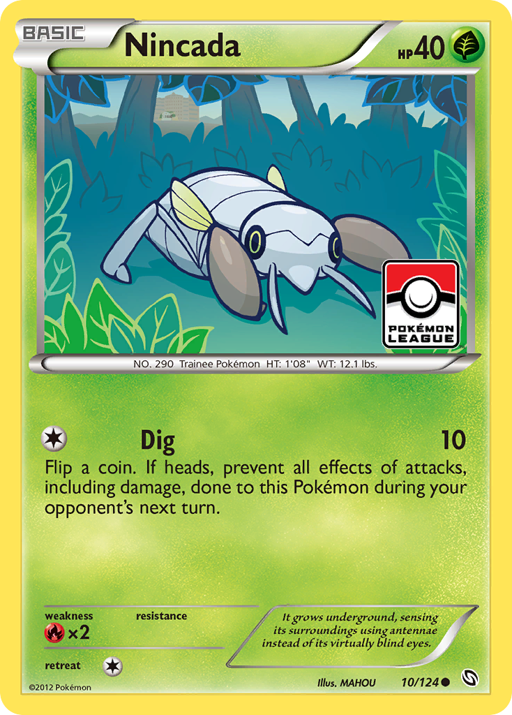 Nincada 10/124 Pokémon Dragons Exalted (2012) English card — catalogue reference