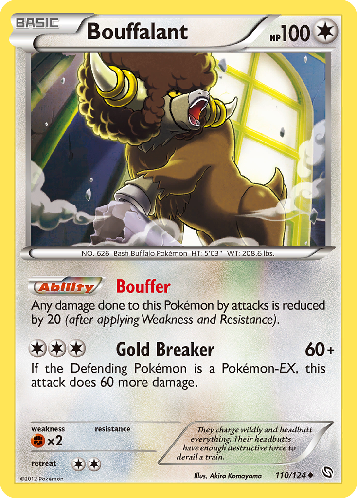 Bouffalant 110/124 Pokémon Dragons Exalted (2012) English card — catalogue reference
