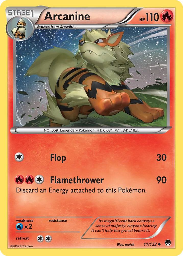Arcanine Uncommon XY - BREAKpoint 11/122 MP (Back)