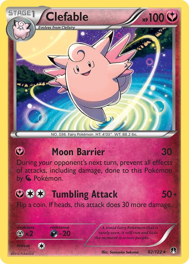 Clefable Rare XY - BREAKpoint 82/122 MP (Back)