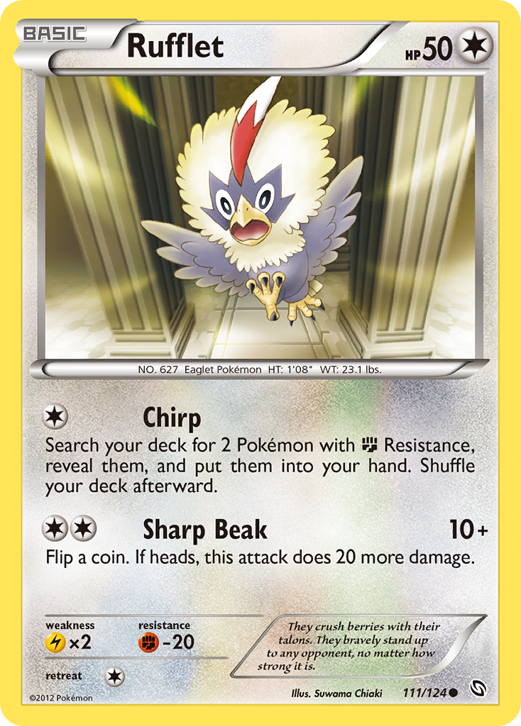 Rufflet 111/124 Pokémon Dragons Exalted (2012) English card — catalogue reference