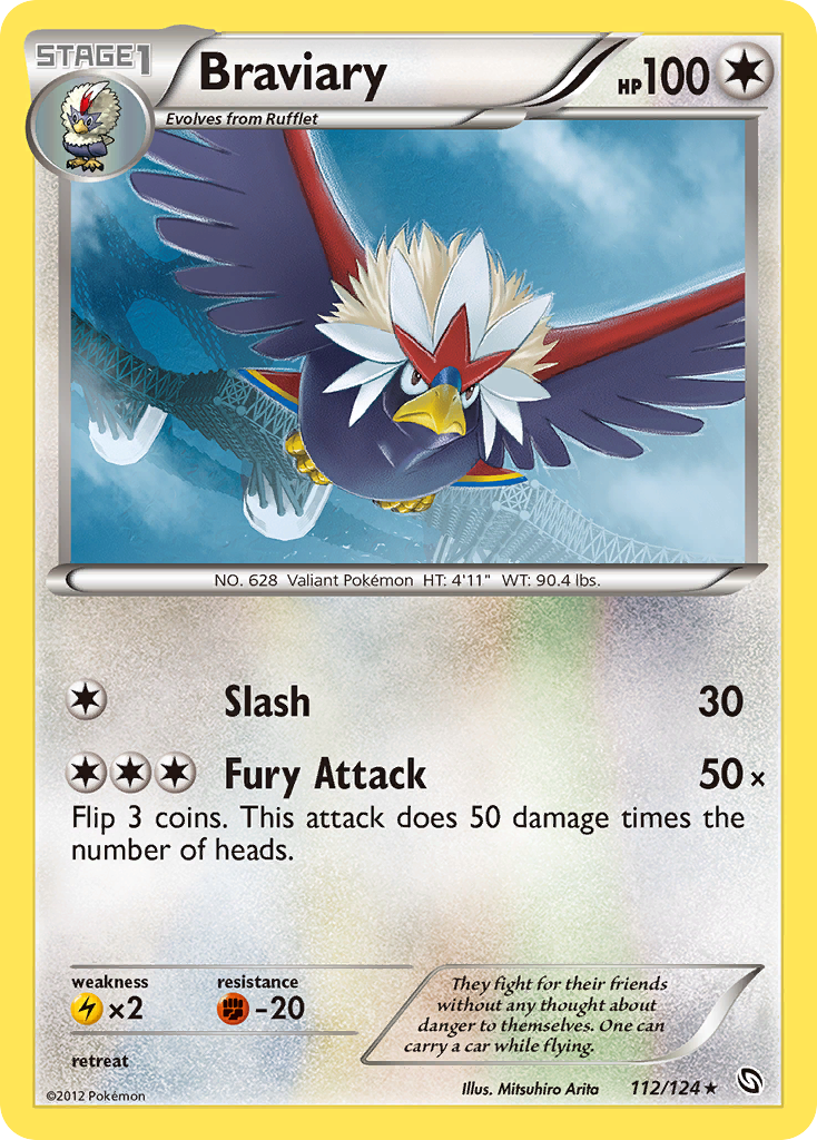 Braviary 112/124 Pokémon Dragons Exalted (2012) English card — catalogue reference