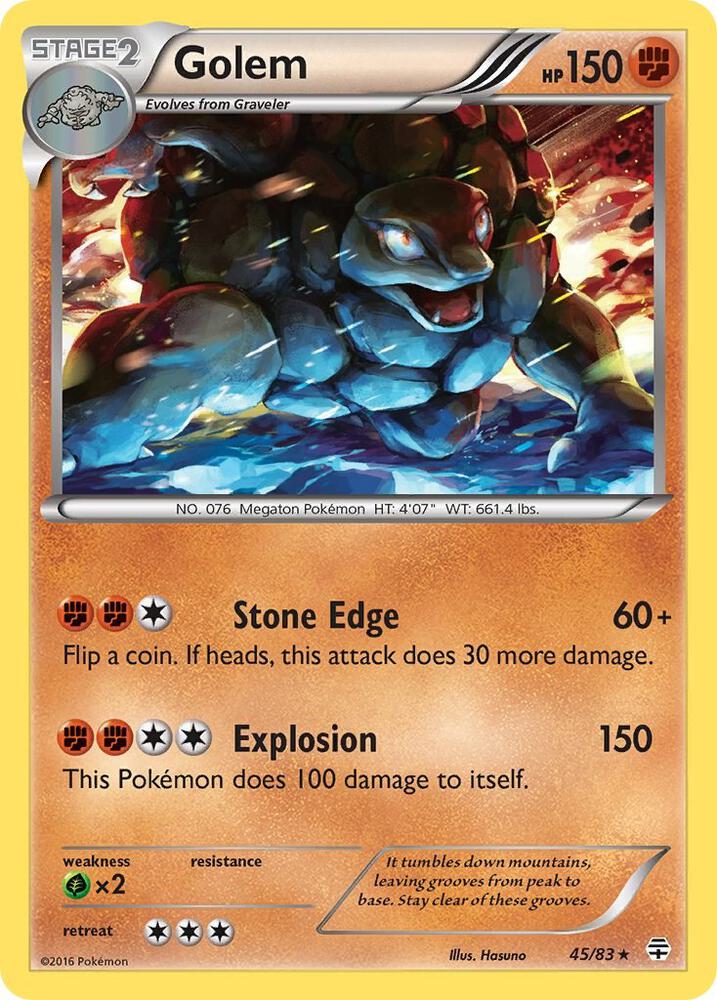Golem Holo Rare Generations 45/83 MP (Back)