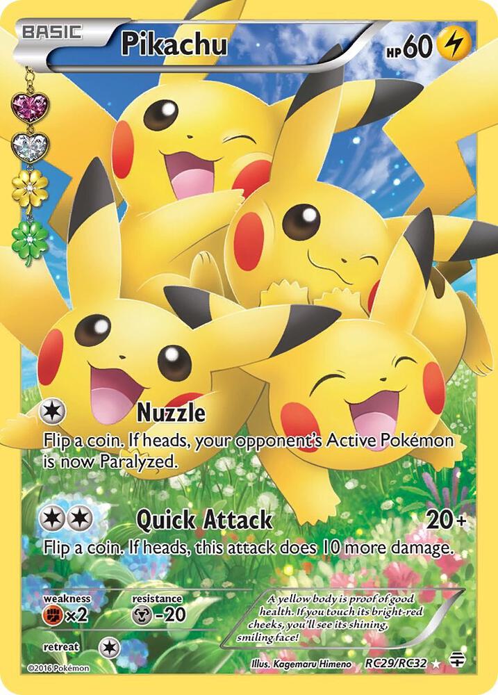 Pikachu (Full Art) Ultra Rare Generations: Radiant Collection RC29/RC32 MP (Back)