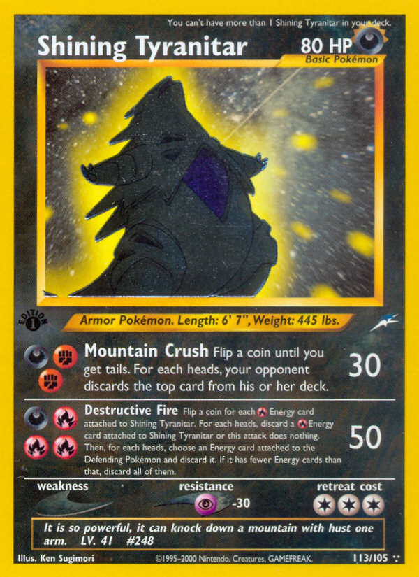 Shining Tyranitar 113/105 — Pokémon Neo Destiny