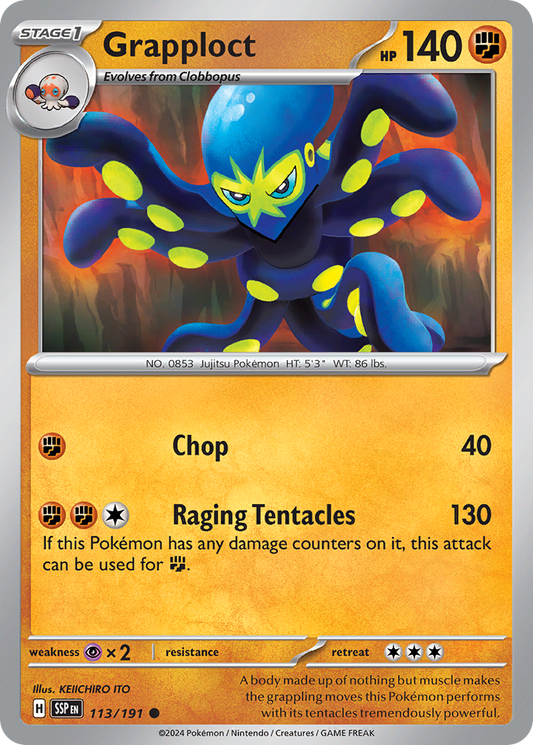 Pokemon Grapploct Surging Sparks 113/191
