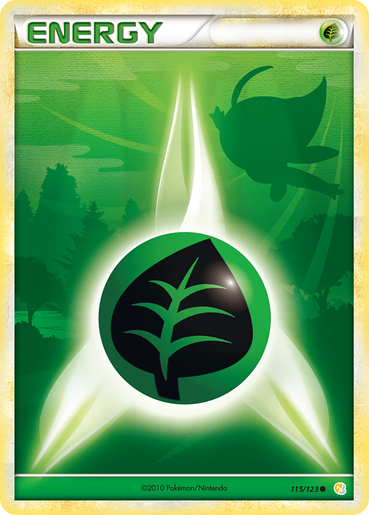 Grass Energy 115/123 Pokémon HeartGold & SoulSilver (2010) English card — catalogue reference