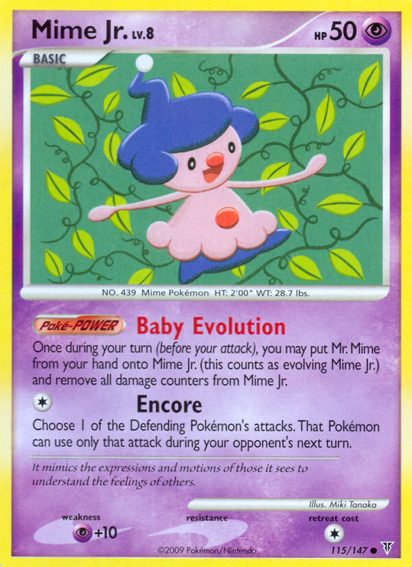 Mime Jr. 115/147 Pokémon Supreme Victors (2009) English card — catalogue reference