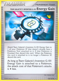 Team Galactic's Invention G-101 Energy Gain 116/127 Pokémon Platinum (2009) English card — catalogue reference