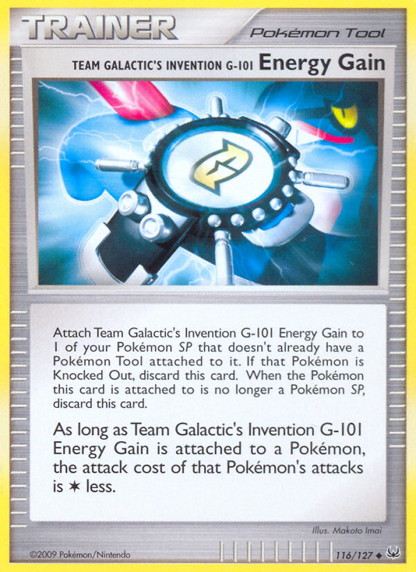 Team Galactic's Invention G-101 Energy Gain 116/127 Pokémon Platinum (2009) English card — catalogue reference