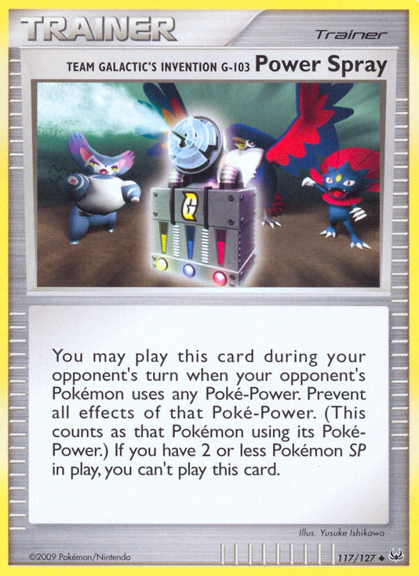 Team Galactic's Invention G-103 Power Spray 117/127 Pokémon Platinum (2009) English card — catalogue reference