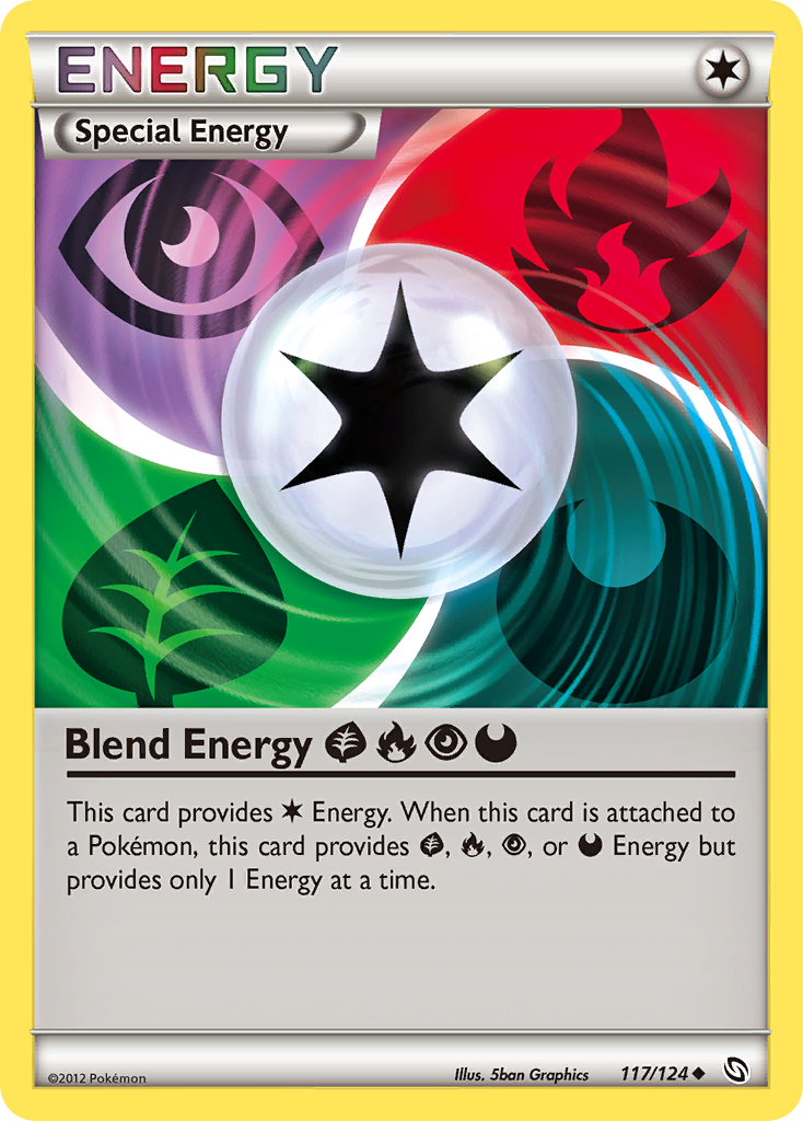 Blend Energy GrassFirePsychicDarkness 117/124 Pokémon Dragons Exalted (2012) English card — catalogue reference