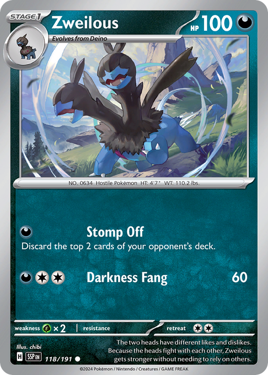 Pokemon Zweilous Surging Sparks 118/191