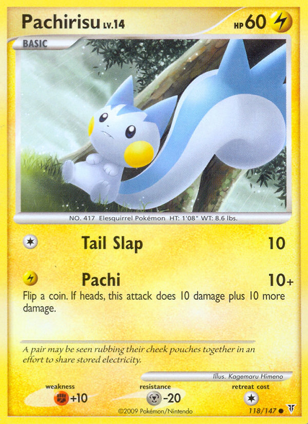 Pachirisu 118/147 Pokémon Supreme Victors (2009) English card — catalogue reference