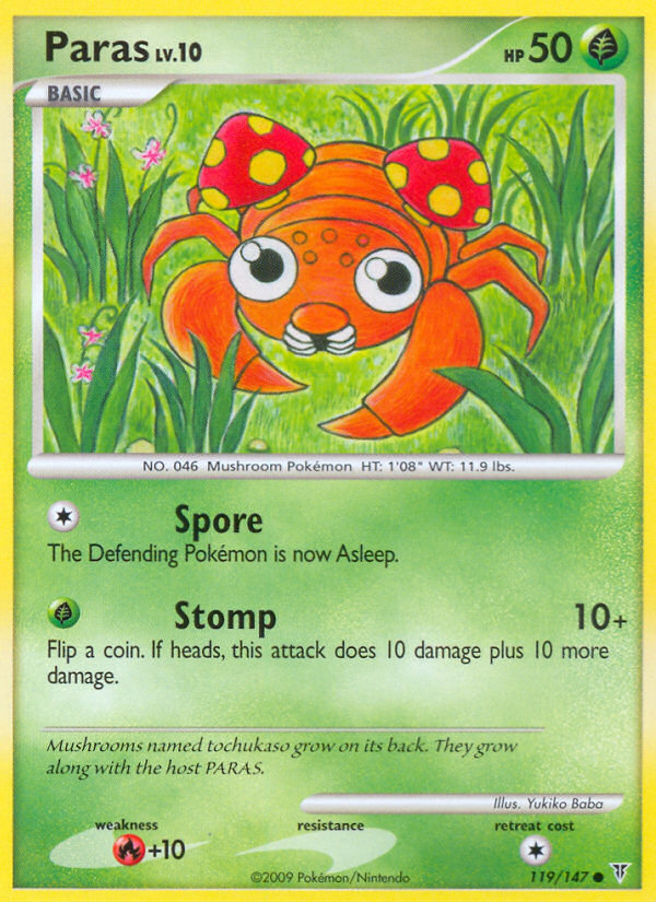 Paras 119/147 Pokémon Supreme Victors (2009) English card — catalogue reference