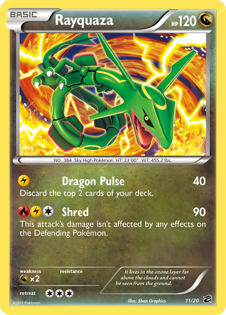 Rayquaza 11/20 Pokémon Dragon Vault (2012) English card — catalogue reference
