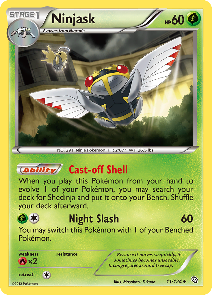 Ninjask 11/124 Pokémon Dragons Exalted (2012) English card — catalogue reference