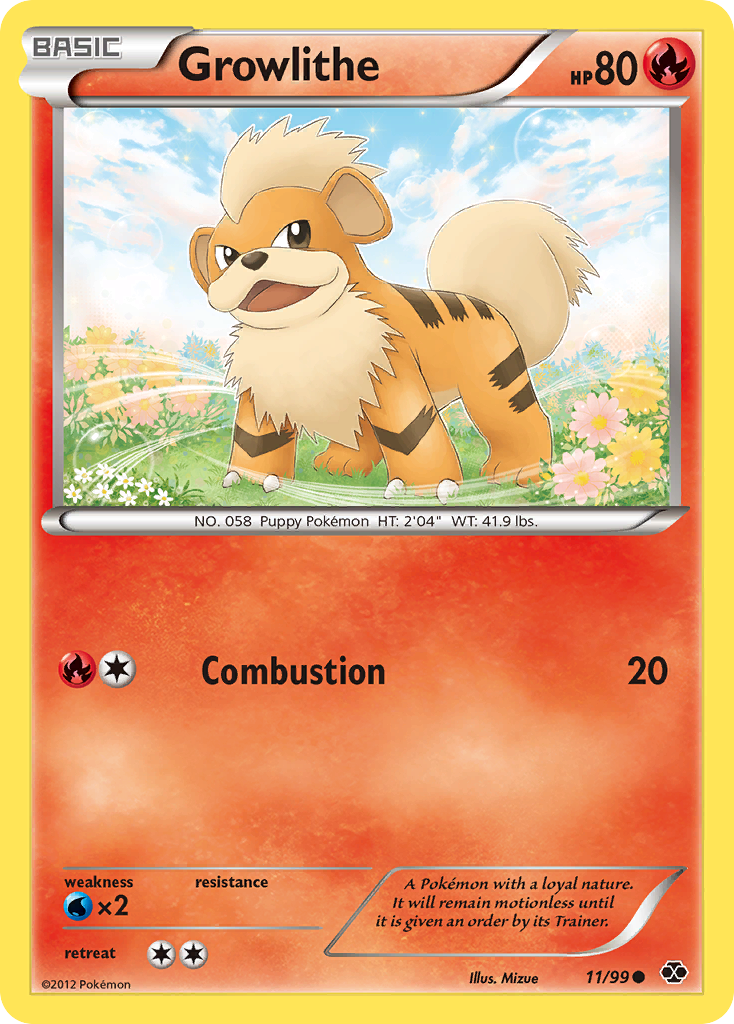 Growlithe 11/99 Pokémon Next Destinies (2012) English card — catalogue reference