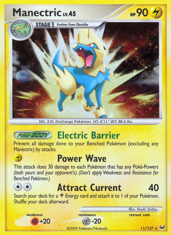 Manectric 11/127 Pokémon Platinum (2009) English card — catalogue reference
