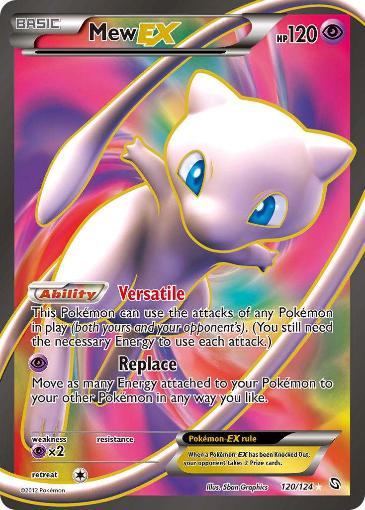 Mew-EX 120/124 Pokémon Dragons Exalted (2012) English card — catalogue reference