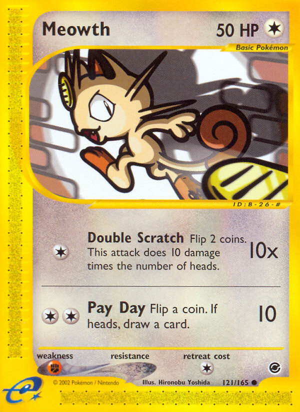 Meowth 121/165 — Pokémon Expedition Base Set