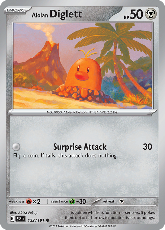 Pokemon Alolan Diglett Surging Sparks 122/191