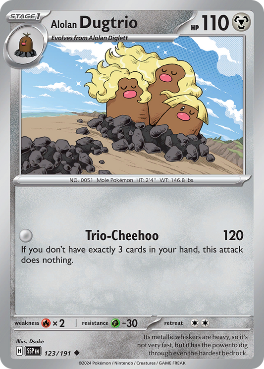 Pokemon Alolan Dugtrio Surging Sparks 123/191