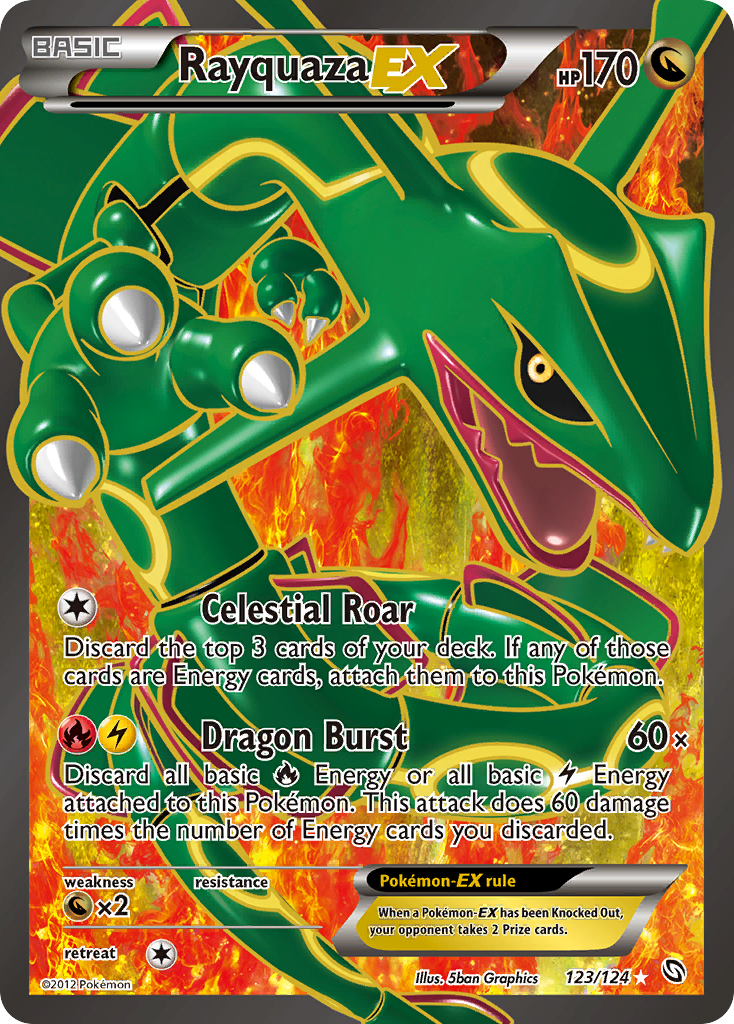 Rayquaza-EX 123/124 Pokémon Dragons Exalted (2012) English card — catalogue reference