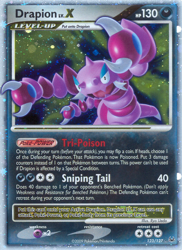 Drapion LV.X 123/127 Pokémon Platinum (2009) English card — catalogue reference