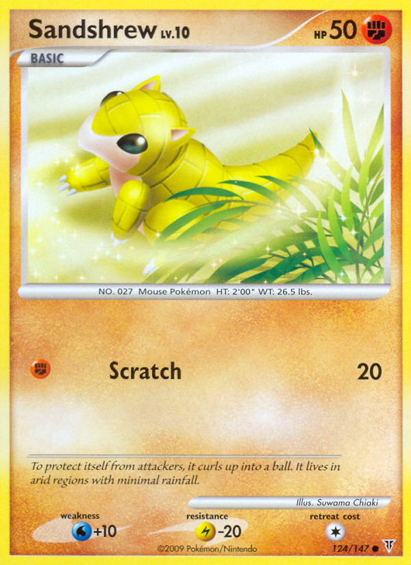 Sandshrew 124/147 Pokémon Supreme Victors (2009) English card — catalogue reference