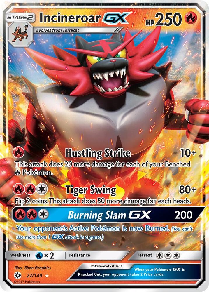 Incineroar GX Ultra Rare SM Base Set 27/149 NM (Back)
