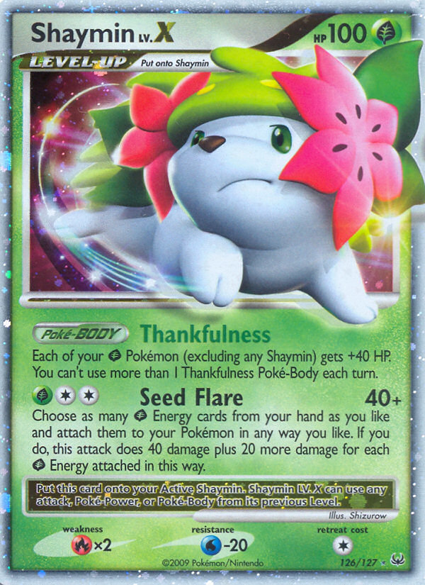 Shaymin LV.X 126/127 Pokémon Platinum (2009) English card — catalogue reference