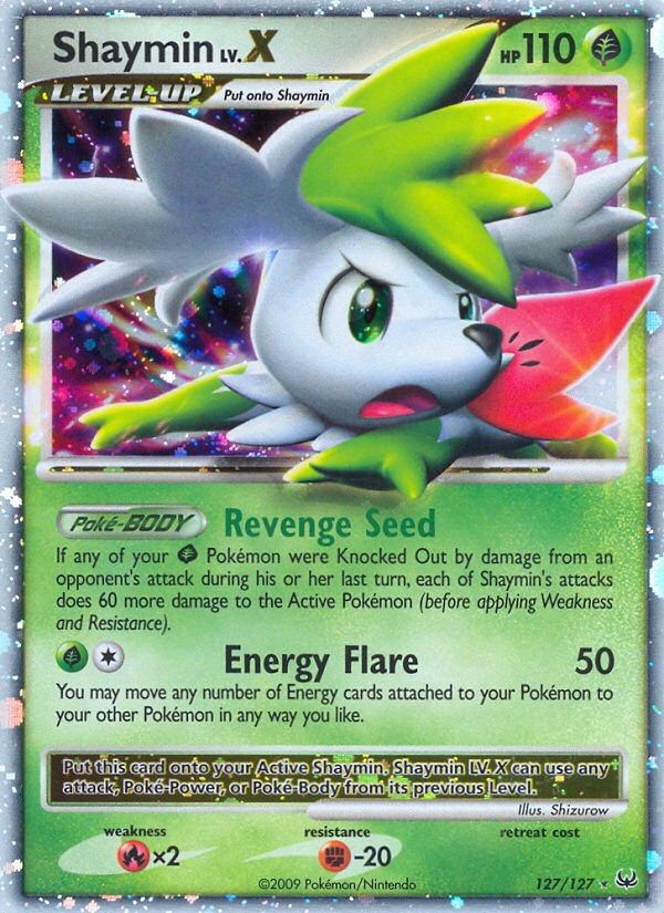 Shaymin LV.X 127/127 Pokémon Platinum (2009) English card — catalogue reference