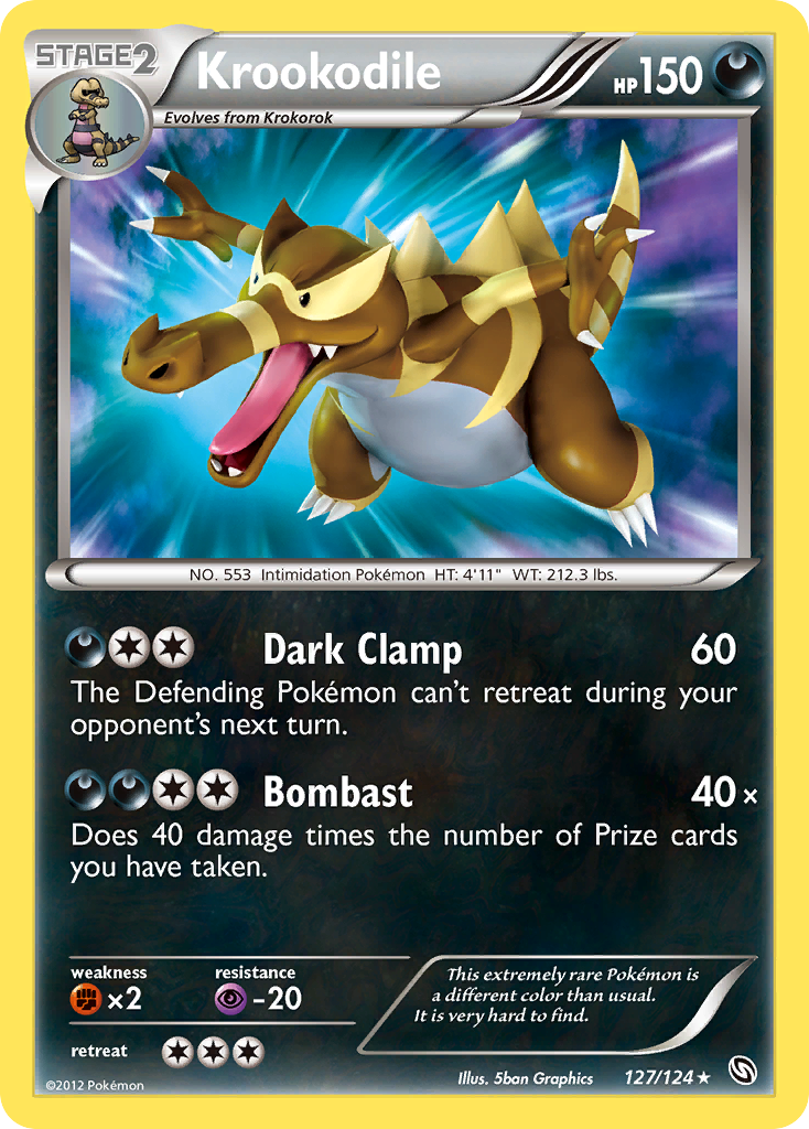 Krookodile 127/124 Pokémon Dragons Exalted (2012) English card — catalogue reference