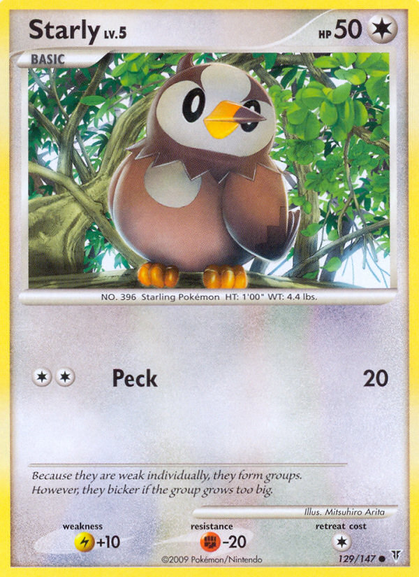 Starly 129/147 Pokémon Supreme Victors (2009) English card — catalogue reference
