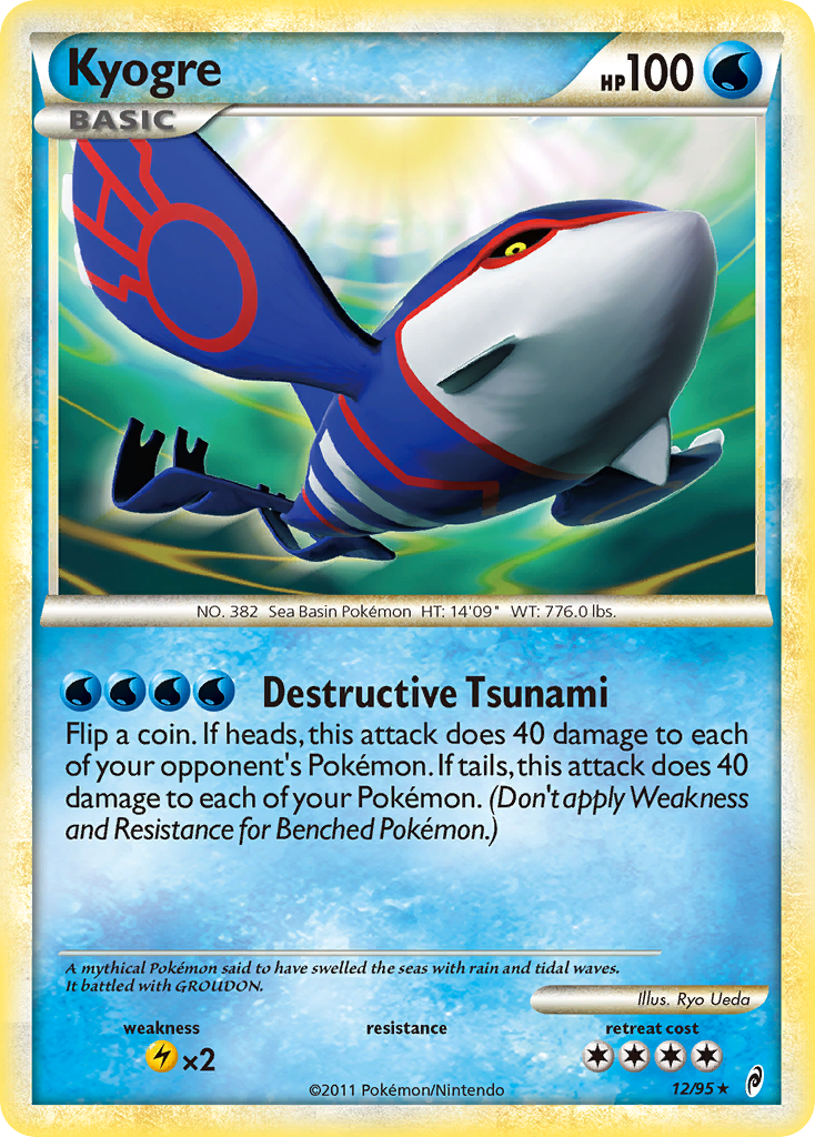 Kyogre 12/95 Pokémon Call of Legends (2011) English card — catalogue reference