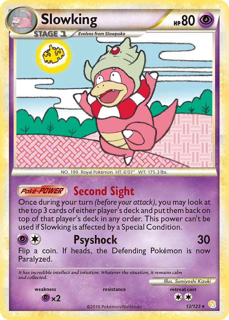 Slowking 12/123 Pokémon HeartGold & SoulSilver (2010) English card — catalogue reference