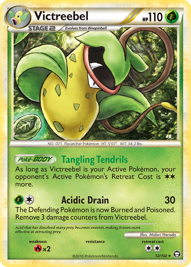 Victreebel 12/102 Pokémon Triumphant (2010) English card — catalogue reference