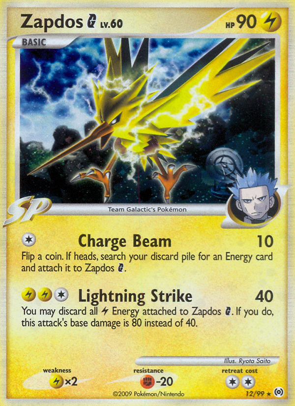 Zapdos G 12/99 Pokémon Arceus (2009) English card — catalogue reference