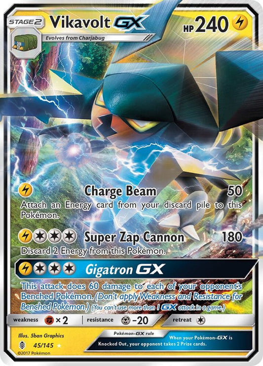 Vikavolt GX Ultra Rare SM - Guardians Rising 45/145 MP (Back)