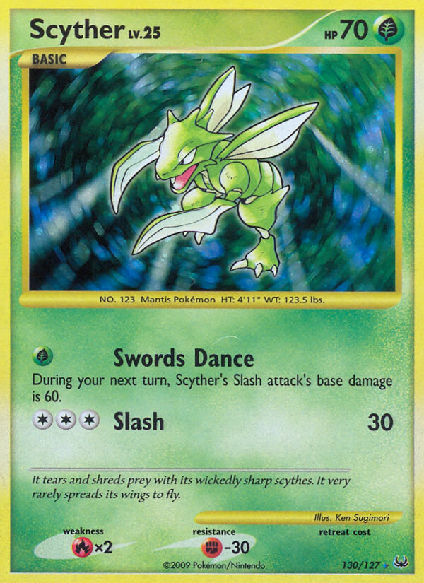 Scyther 130/127 Pokémon Platinum (2009) English card — catalogue reference