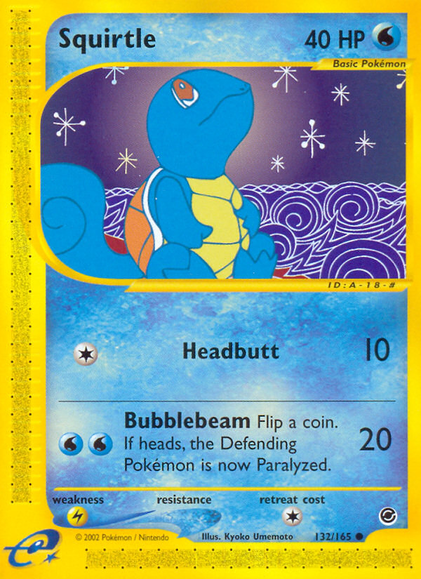 Squirtle 132/165 — Pokémon Expedition Base Set