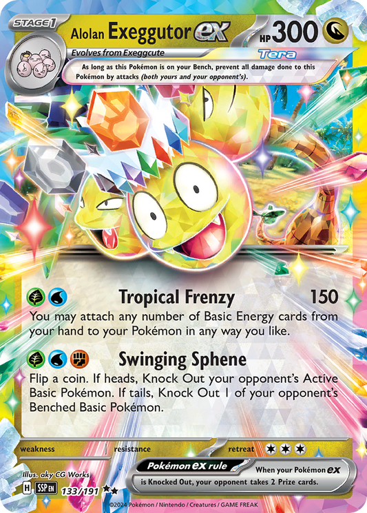 Pokemon Alolan Exeggutor ex Surging Sparks 133/191