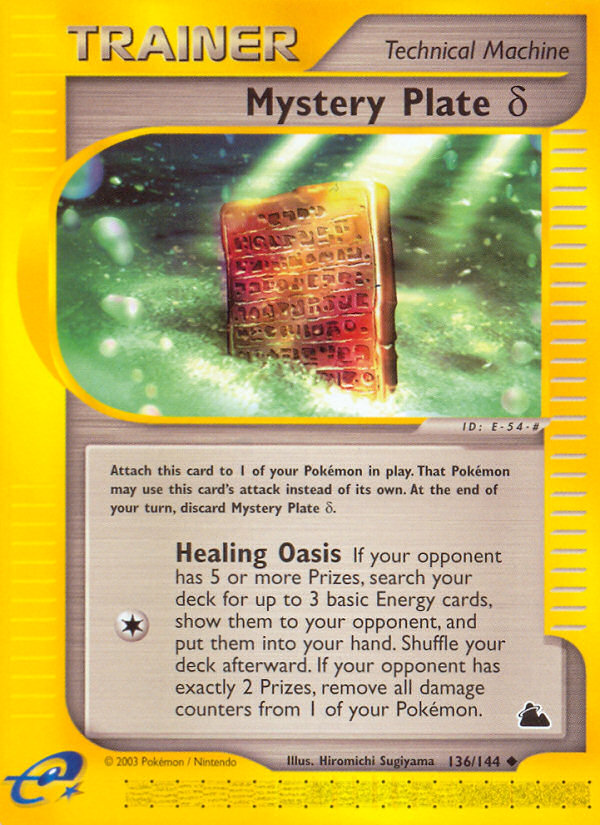 Mystery Plate δ 136/144 — Pokémon Skyridge