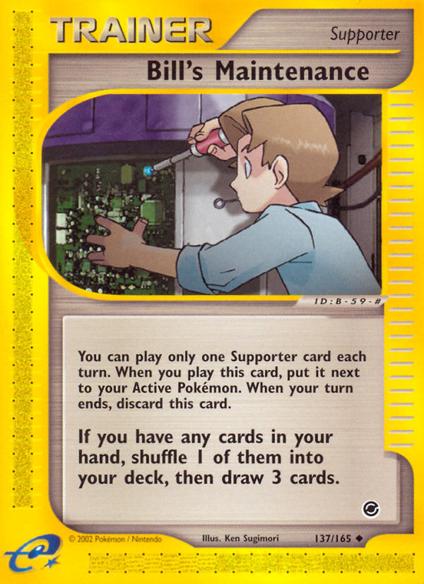 Bill's Maintenance 137/165 — Pokémon Expedition Base Set