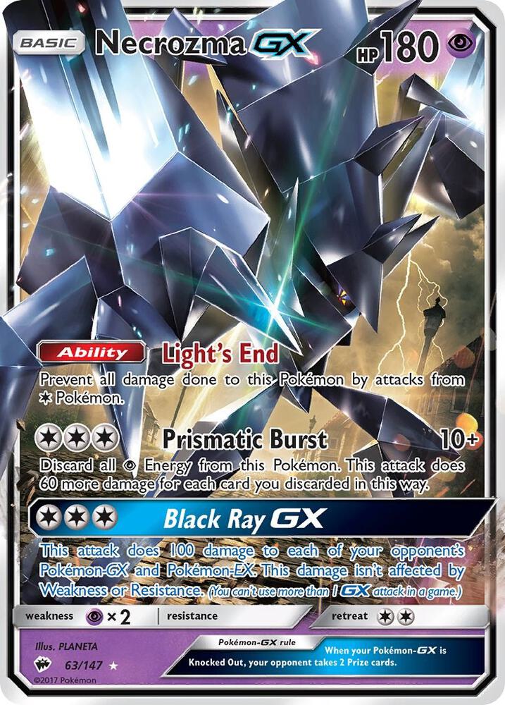 Necrozma GX Ultra Rare SM - Burning Shadows 63/147 NM (Back)