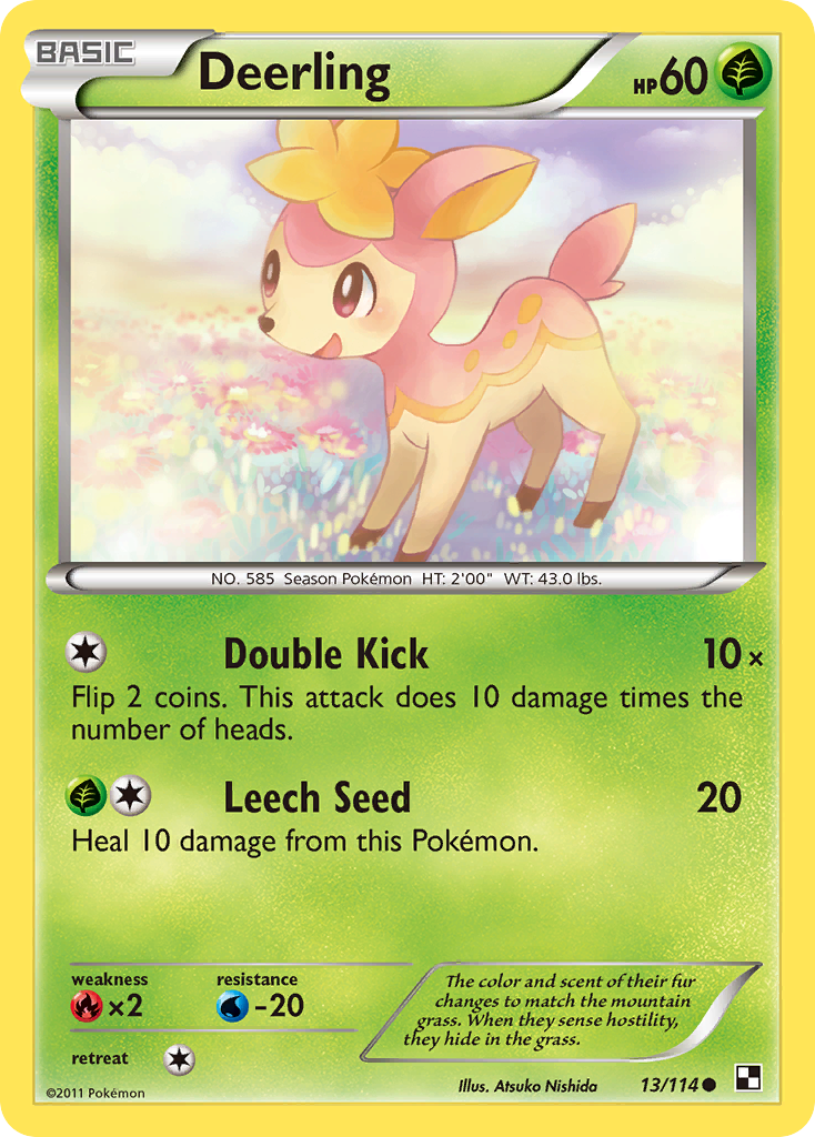 Deerling 13/114 Pokémon Black & White (2011) English card — catalogue reference