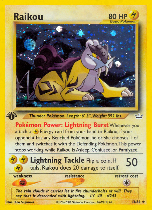 Raikou 13/64 — Pokémon Neo Revelation