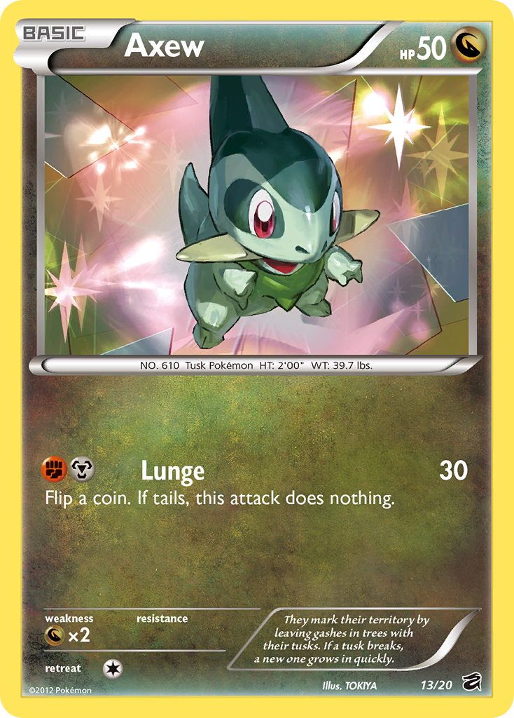 Axew 13/20 Pokémon Dragon Vault (2012) English card — catalogue reference